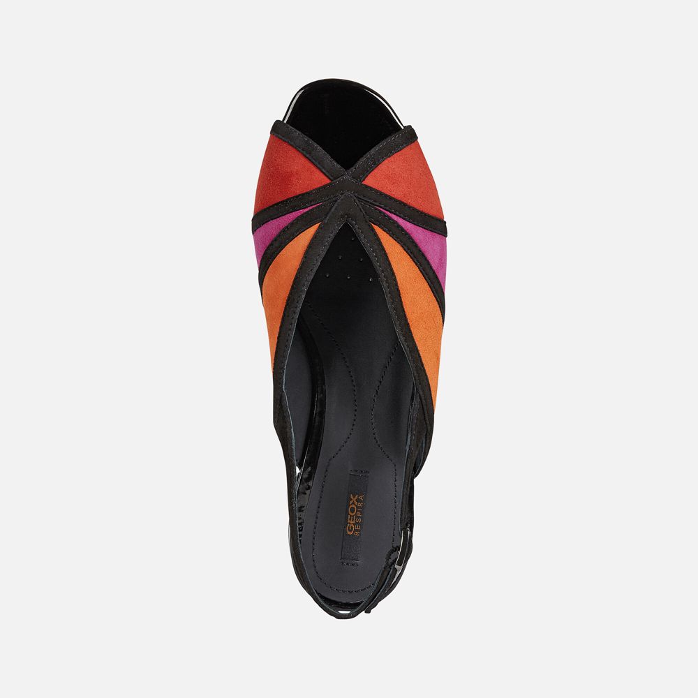 Sandalias Geox Senhora Laranja/Pretas - Wistrey - XDLIA1479